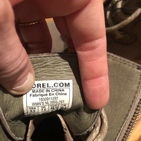 Sorel Joan Uptown boots khaki lace up wedge boots - Picture 12 of 14